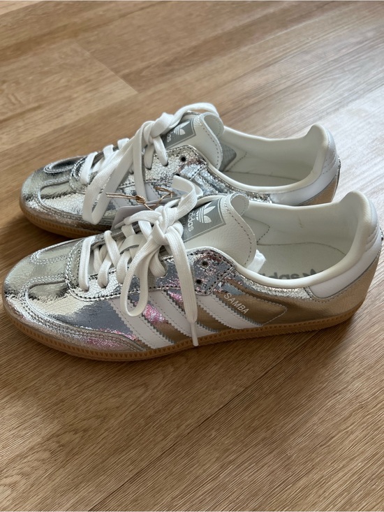 adidas Shoes - Adidas Samba Metallic Silver Leather NWT